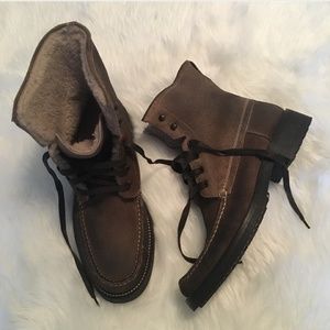 John Varvatos shearling lined boots